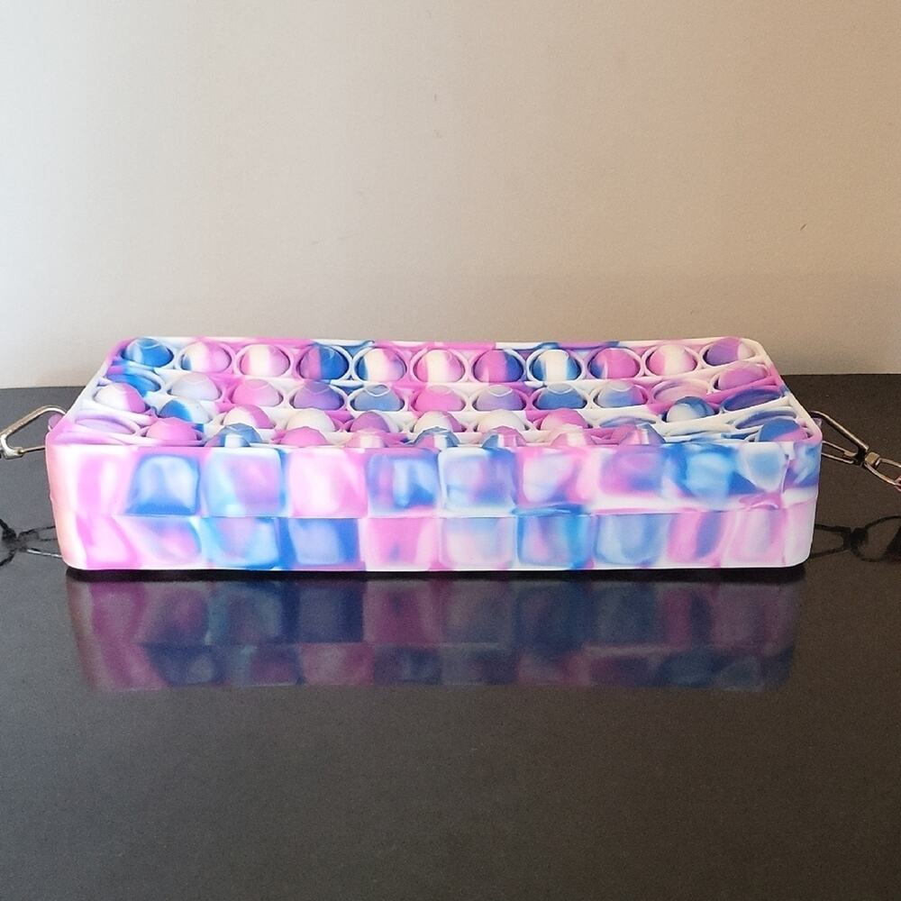 Figet Purse Vibrant Pink and Blue Crossbody Bag 8 X 4 - Picture 5 of 11